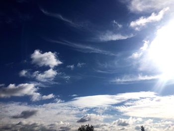 Low angle view of cloudy sky