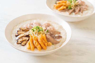 Close-up of food in bowl on table