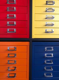 Full frame shot of multi colored lockers