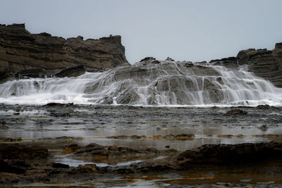 Scenic view of waterfall