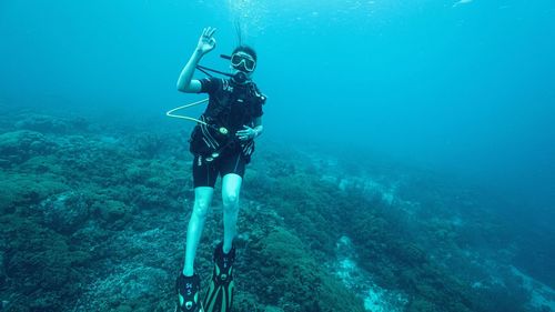 Scuba diving in sea