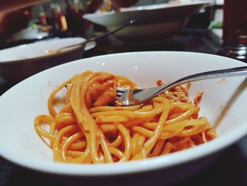 Close-up of pasta in plate