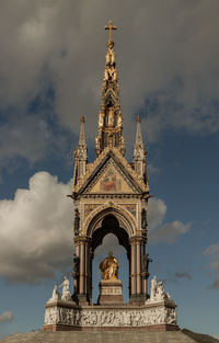 Low angle view of statue against sky