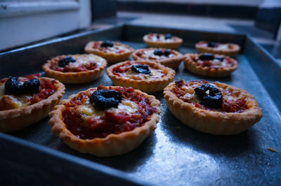 Close-up of pizza on table