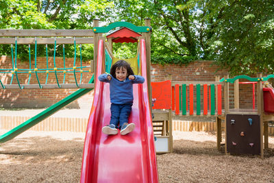 Child playing on outdoor playground