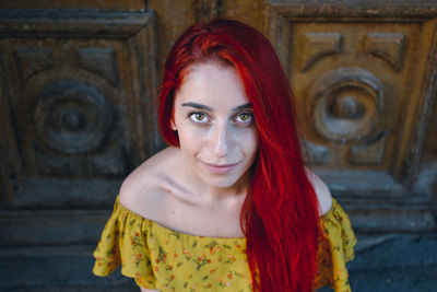 Portrait of smiling young woman