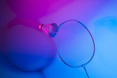 Low angle view of pink ball against blue sky