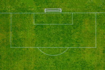 High angle view of soccer field