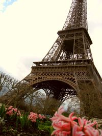 Low angle view of eiffel tower