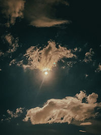 Low angle view of cloudscape against sky during sunset