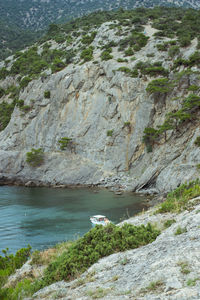Rock formations by sea