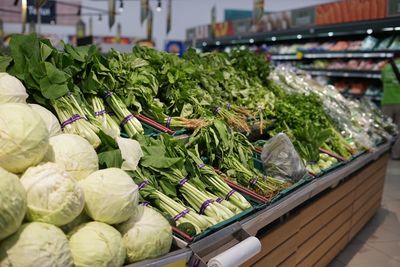 Vegetables for sale at market stall