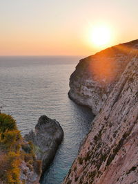 Sunset over sharp cliffs in malta - xaqqa valley