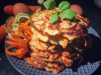 High angle view of meal served in plate