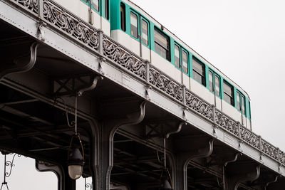 Low angle view of bridge against clear sky