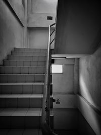 High angle view of staircase in building