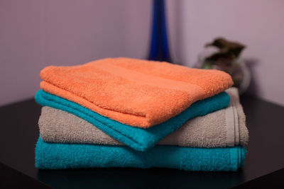Close-up of animal skull on table at home