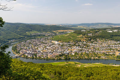 High angle view of townscape against sky