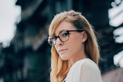 Young woman looking away