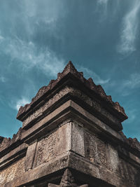 Low angle view of temple building against sky