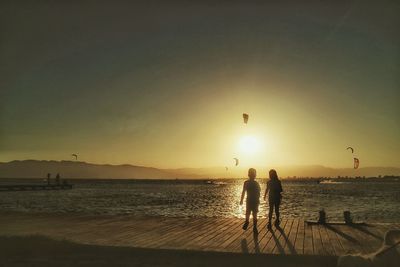 Scenic view of sea at sunset