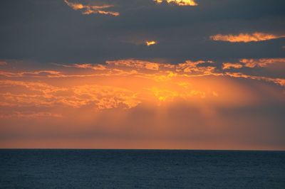 Scenic view of sea at sunset