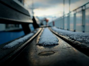 Railroad tracks in winter