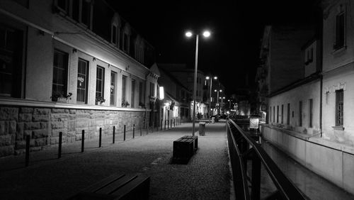 Illuminated building at night