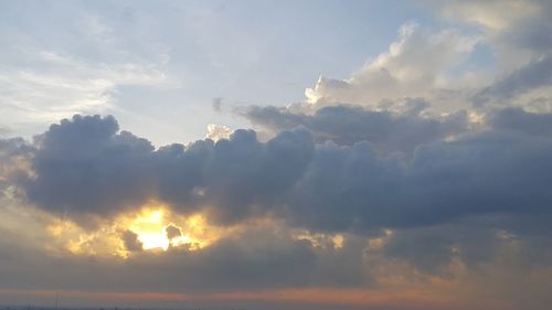 Low angle view of sky at sunset