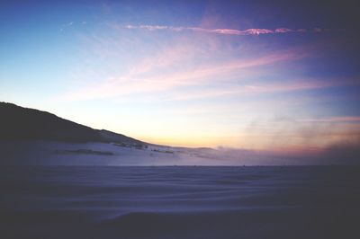 Scenic view of sea at sunset