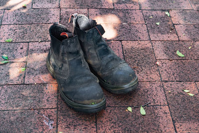 Worn working boots