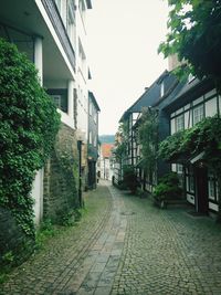 Narrow walkway in city