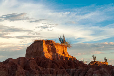 Eroded cliff with sky in background