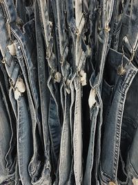 Full frame shot of clothes hanging on the for sale