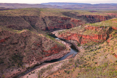 High angle view of road passing through landscape