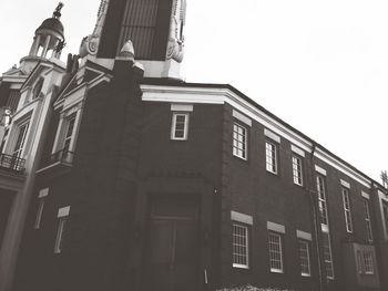 Low angle view of building against clear sky