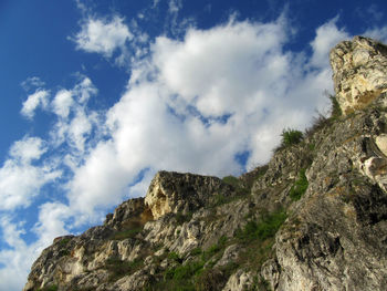 Low angle view of mountain against sky