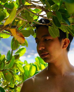 Portrait of a young man looking away