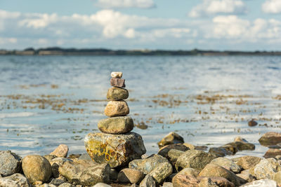 Stack of stones on beach