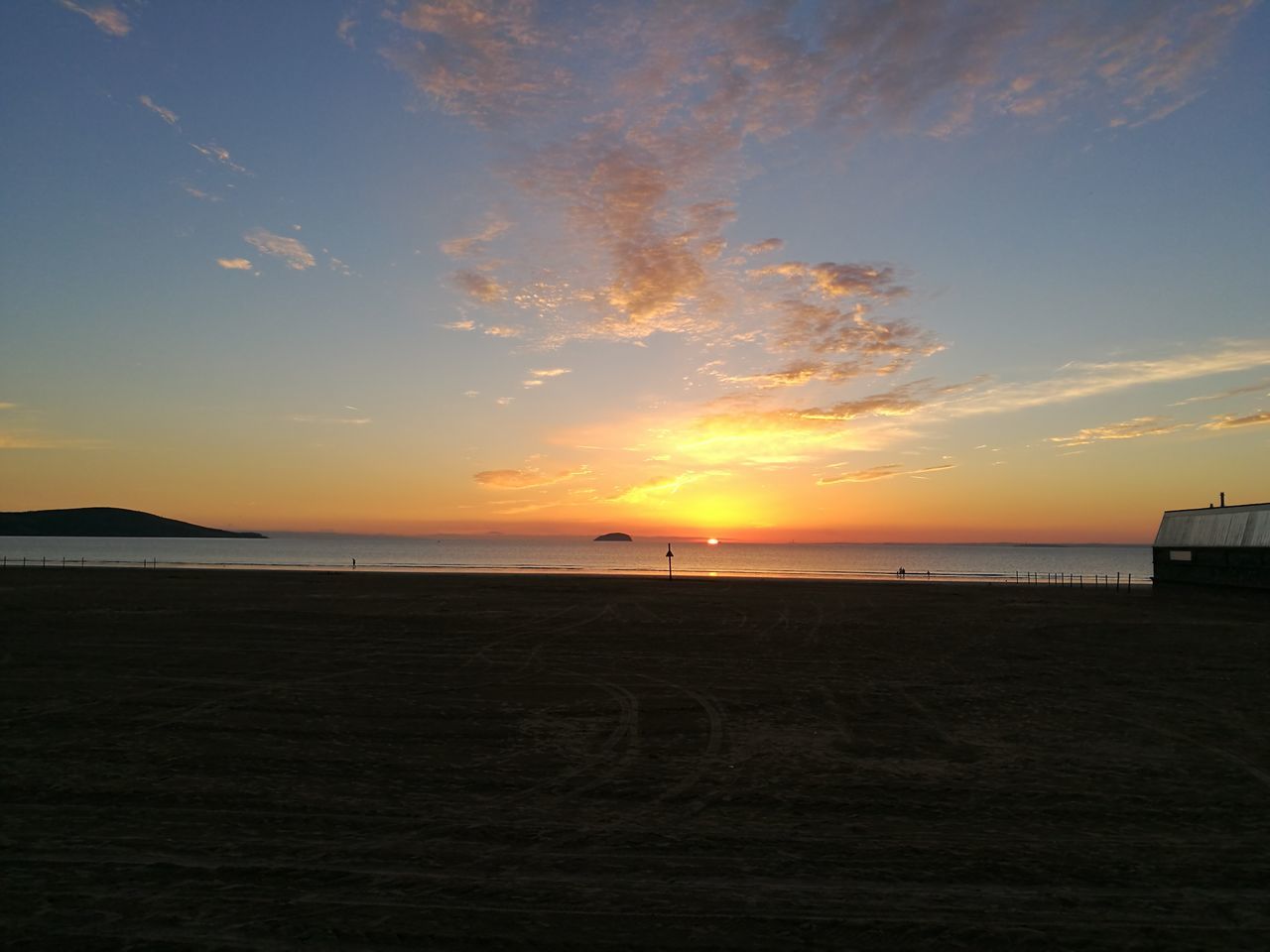 SCENIC VIEW OF SUNSET OVER SEA