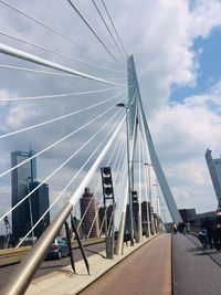 View of bridge against cloudy sky