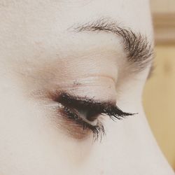 Close-up of sad woman eye