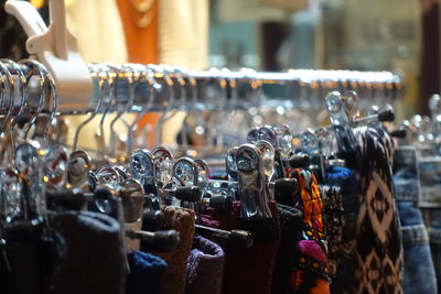 Close-up of people at market stall