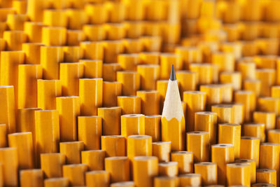 Full frame shot of yellow pencils