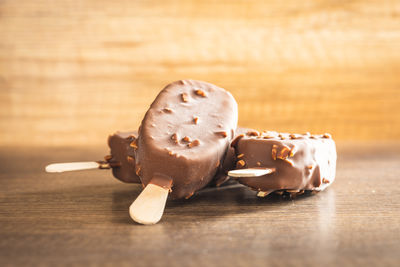 Close-up of dessert on table