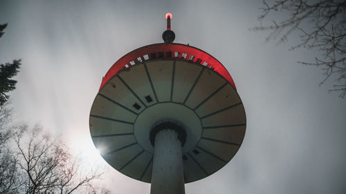 Low angle view of tv-tower against sky