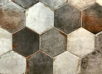 Hexagon wall or floor tile interior design