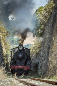 Railroad track against sky