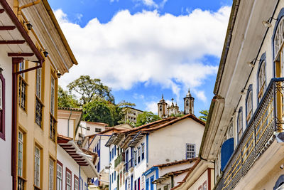 Low angle view of residential buildings against sky