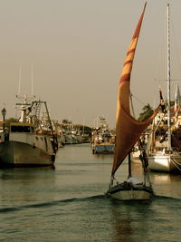 Boats sailing in sea
